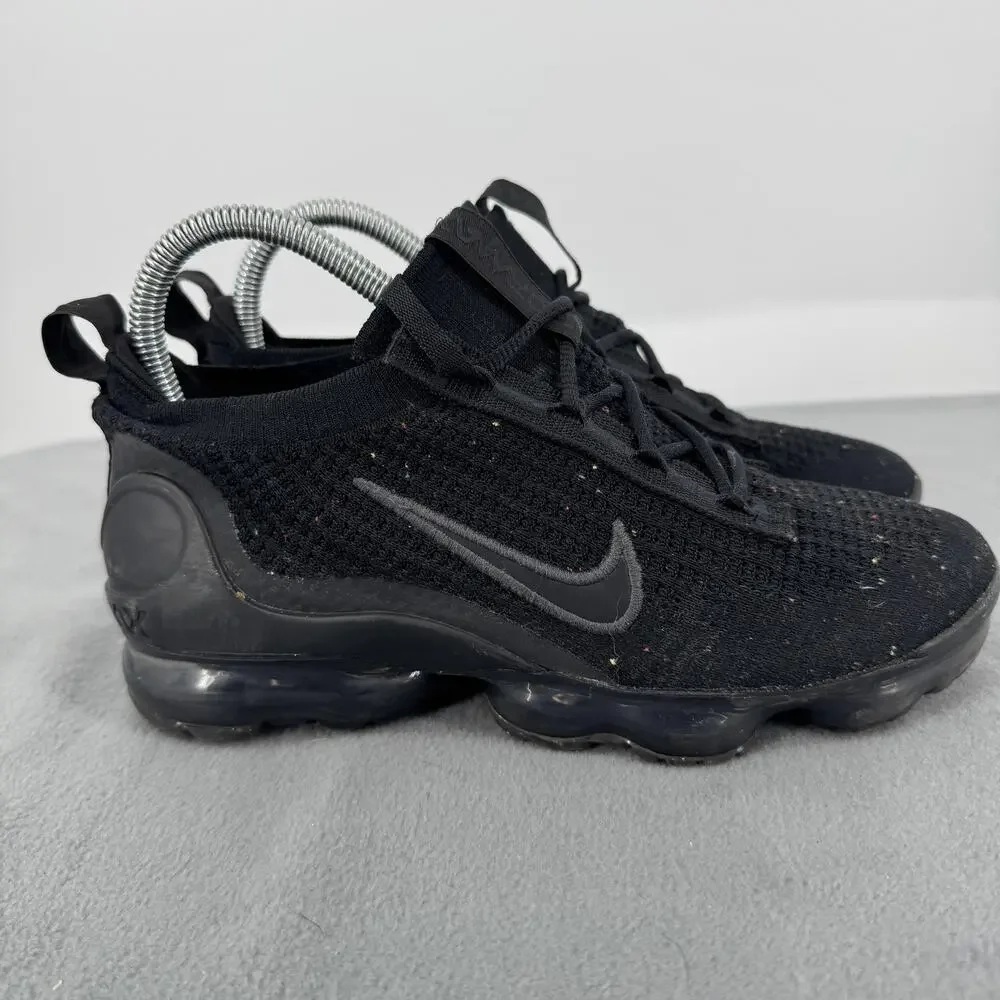 Nike Air VaporMax 2021 Flyknit GS Triple Black Shoes 5Y DB1550-001